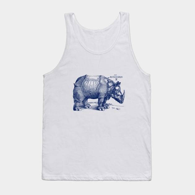 Albrecht Durer's Rhinoceros in Blue Tank Top by Pixelchicken